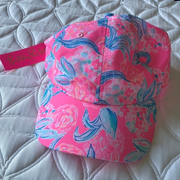 Lilly Pulitzer Pink and Blue Floral Hat One Size NWT - Picture 1 of 6